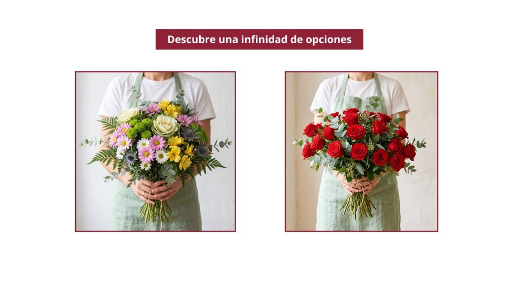 Visita la tienda. Ramos de flores y rosas disponibles para enviar a domicilio en Madrid.