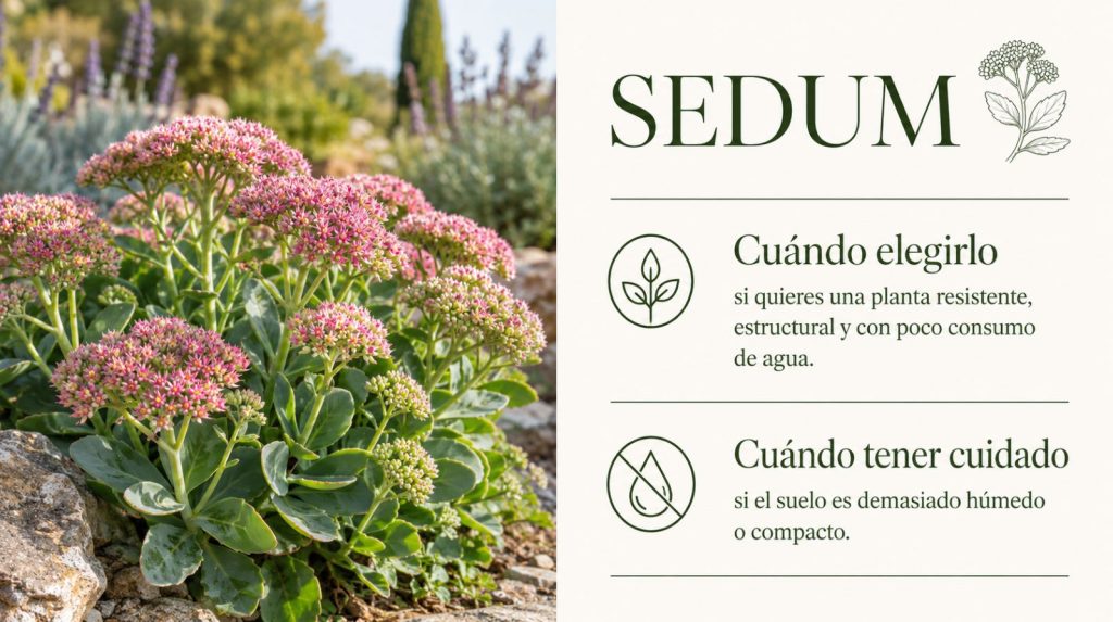 Sedum: vivaz resistente para finales de verano Sedum en flor sobre rocalla, planta vivaz de bajo mantenimiento para terrazas