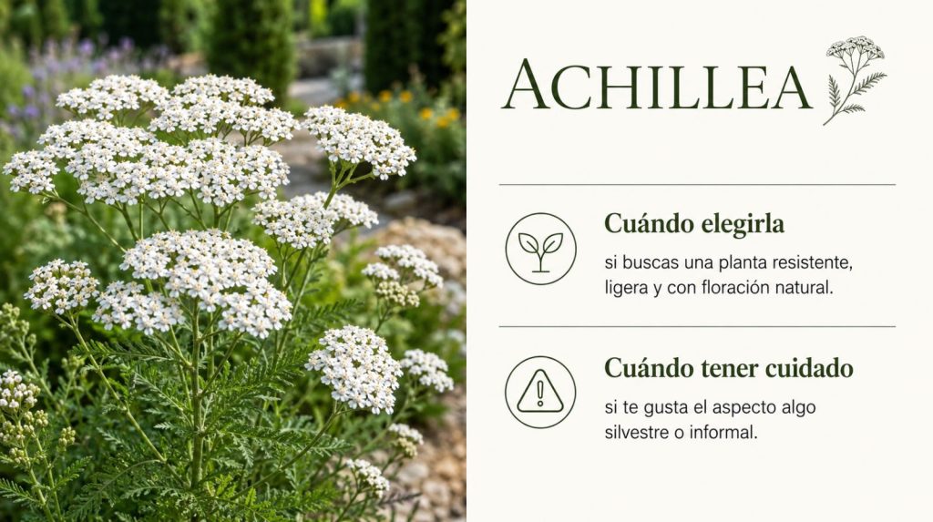 Achillea: planta vivaz resistente y silvestre Achillea con flores blancas agrupadas en umbelas, planta vivaz para jardín y flor de corte