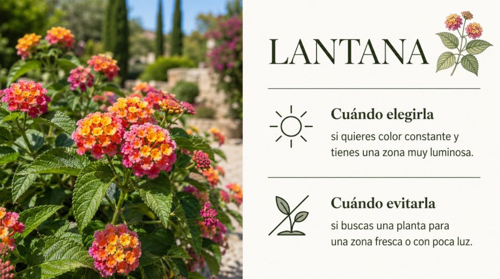 Lantana: planta vivaz de flor llamativa para verano Lantana con flores naranjas y rosas, planta vivaz resistente al calor