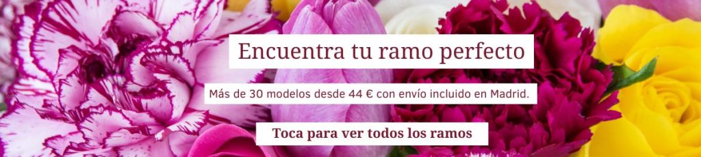 Encuentra tu ramo perfecto en Madrid Banner para encontrar tu ramo de flores en nuestras floristería.