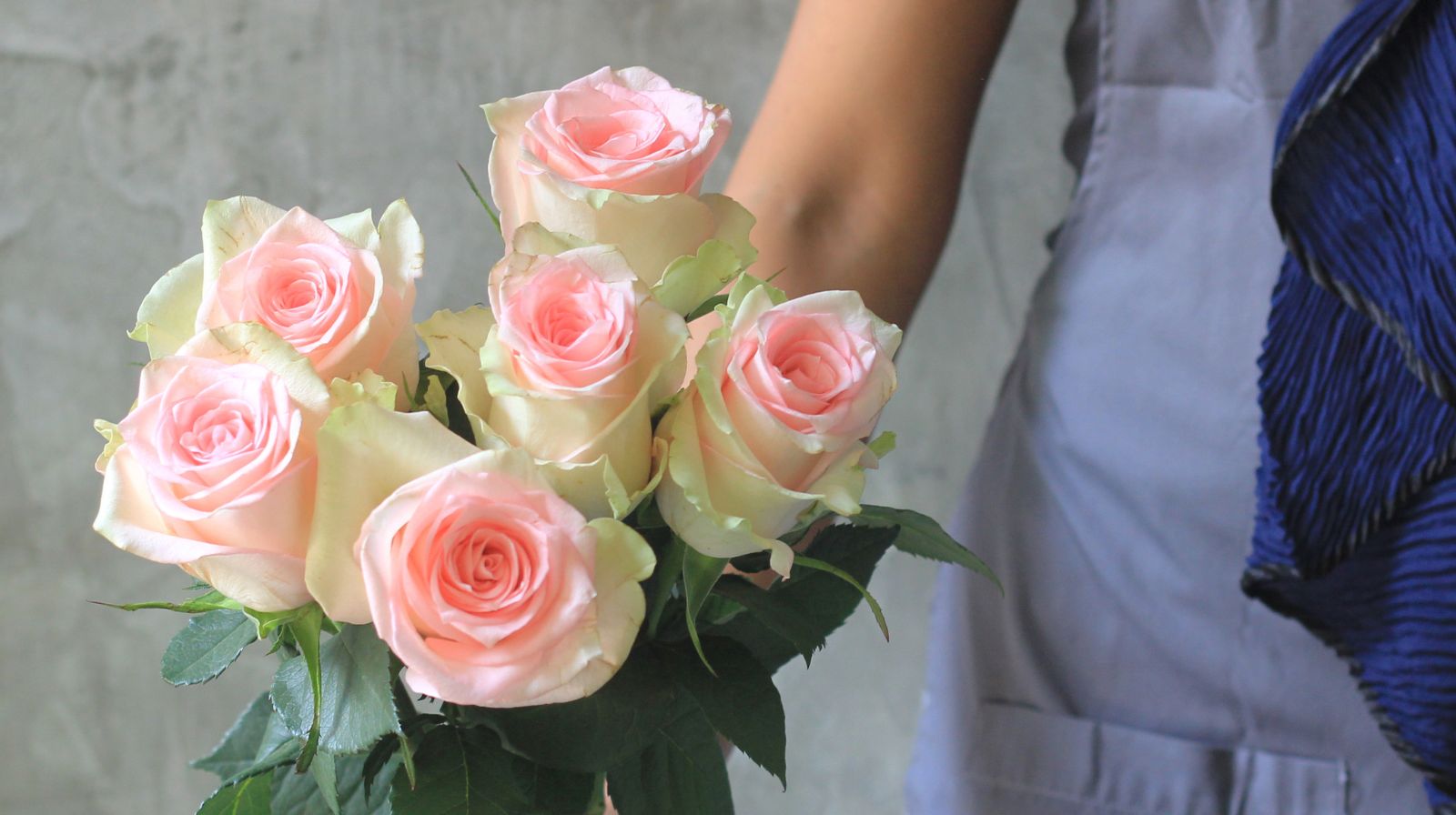 Rosas rosas significado ternura Persona sosteniendo ramo de rosas rosas — significado cariño y ternura