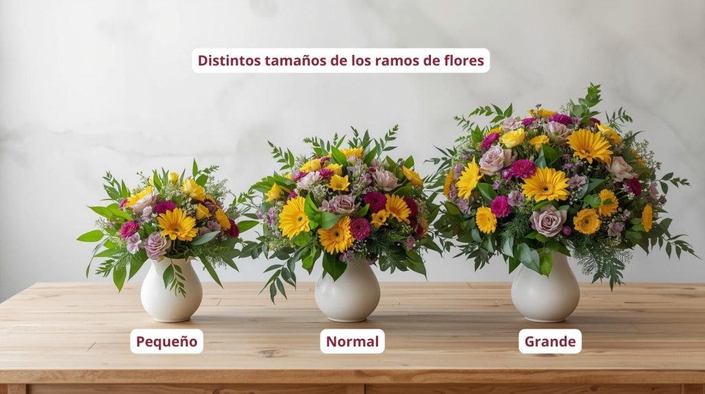 Tamaños de ramos de flores
