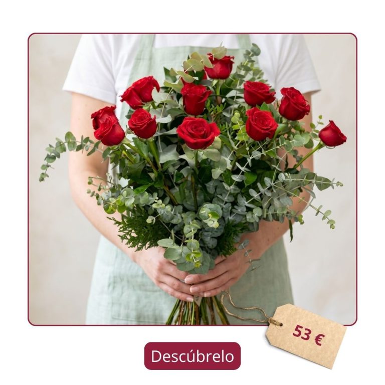 Ramo de rosas Nilo — Flores como Soles Ramo de rosas rojas Nilo para regalar en un cumpleaños en Madrid