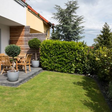 Jardín exterior cuidado